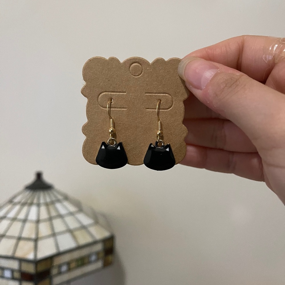 Black Kitty Earrings